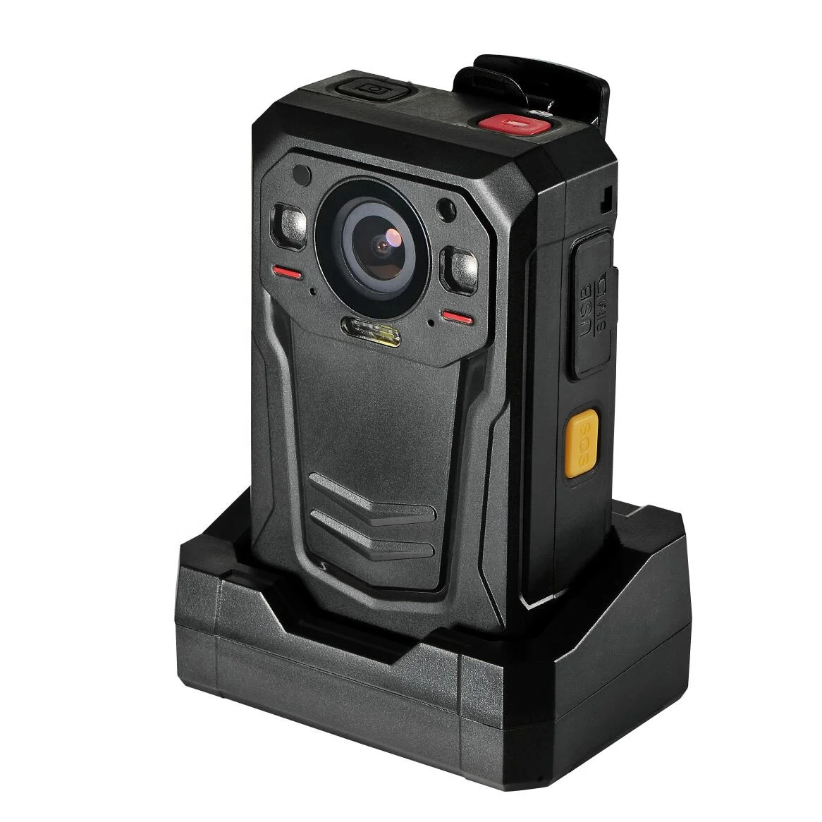 4G Wearable Body Worn Camera with Intercom AES256 SOS Button IP67 Night Vision for Security Law Enforcement
