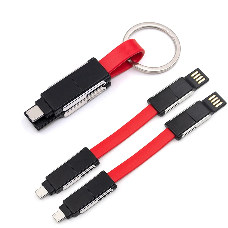 Corporate Promotional Gift items Mini Travel Multi 3A USB Data Universal Keychain 4 in 1 Magnetic Charging Cable