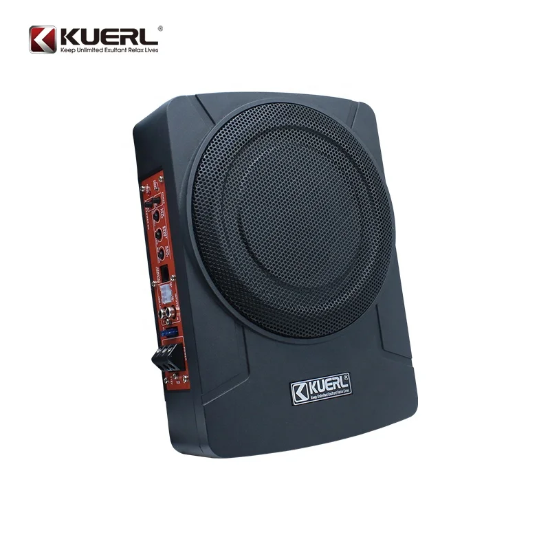 Wholesale new design 8 inch 800W uactive pieces  under seat car slim active subwoofer speaker for universal cars