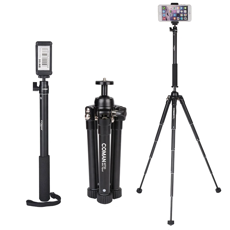 Coman Zhongshan Professional Aluminium tripod stand flexible mini table tripod high quality