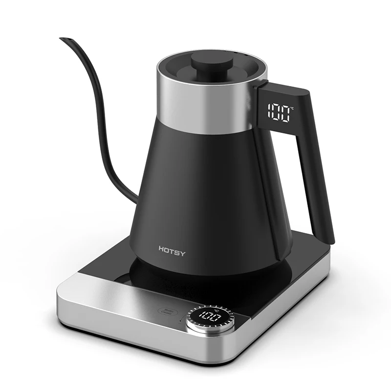 Hotsy 1.5L Stainless Steel Kettle Black Smart Digital Pour Over Coffee Tea Temperature Electric Gooseneck Kettle