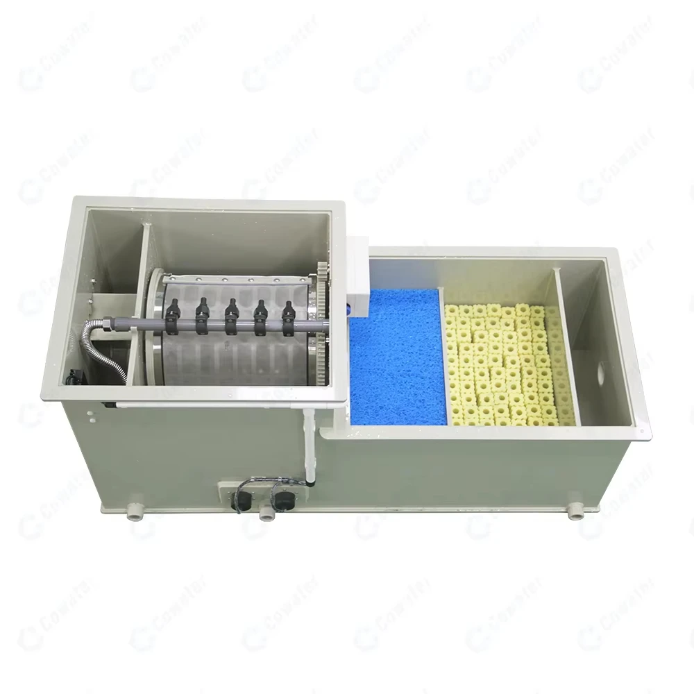 Villa Fish Pond Drum Filters Automatic Backwash Rotary Drum Filter Uv Bio Filler Koi Pond Filtration System