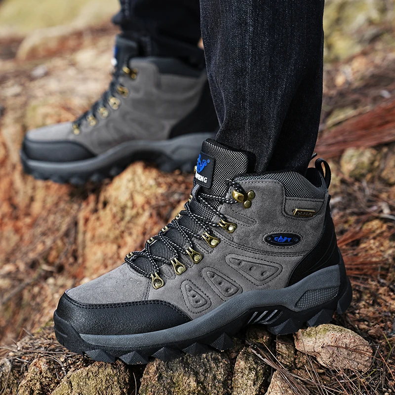 Hiking shoes men Summer Winter Outdoor Warm Fur Non Slip Fashion Women Footwear Boys Outdoor Work Ankle Boot