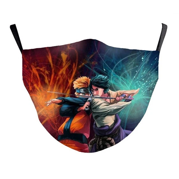 
2021 hot sell anime naruto print fashion dustproof cloth face cover for adult with filter 