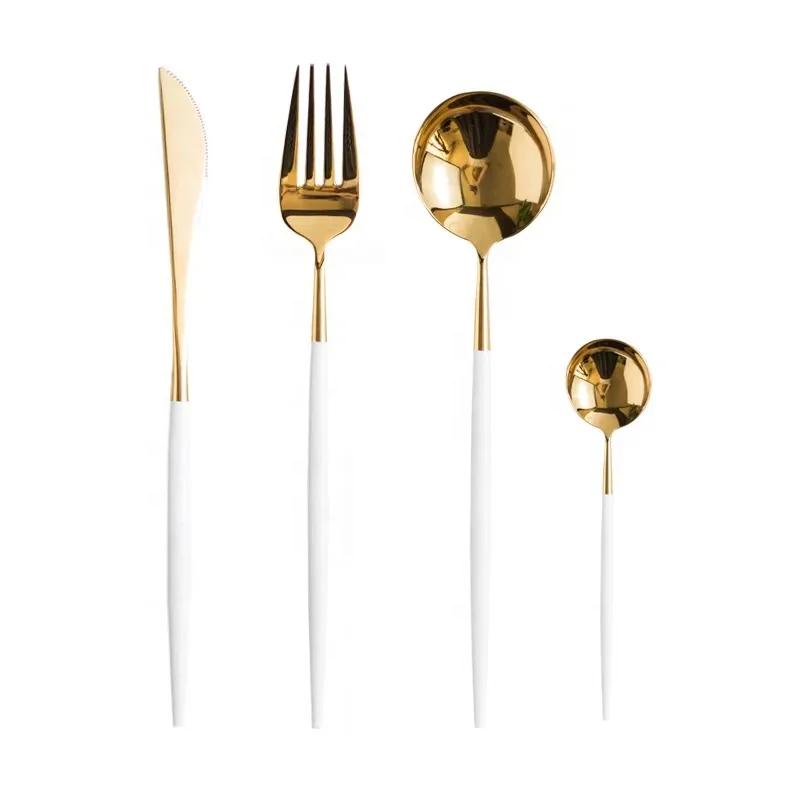 Flatware Portuguese Stainless Steel Knife Fork Spoon With Colorful Handle Cutlery Set