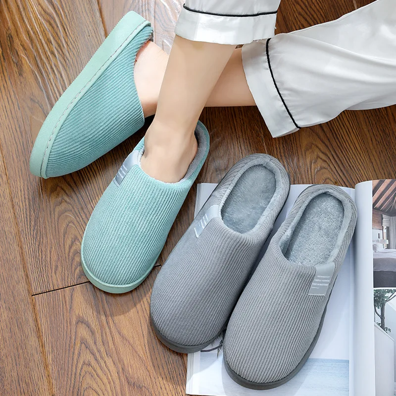 Unisex Winter New Ladies Lover Home Bedroom Thermal Cotton Slippers Thick Leaky Snti-slip Warm Slippers For Women
