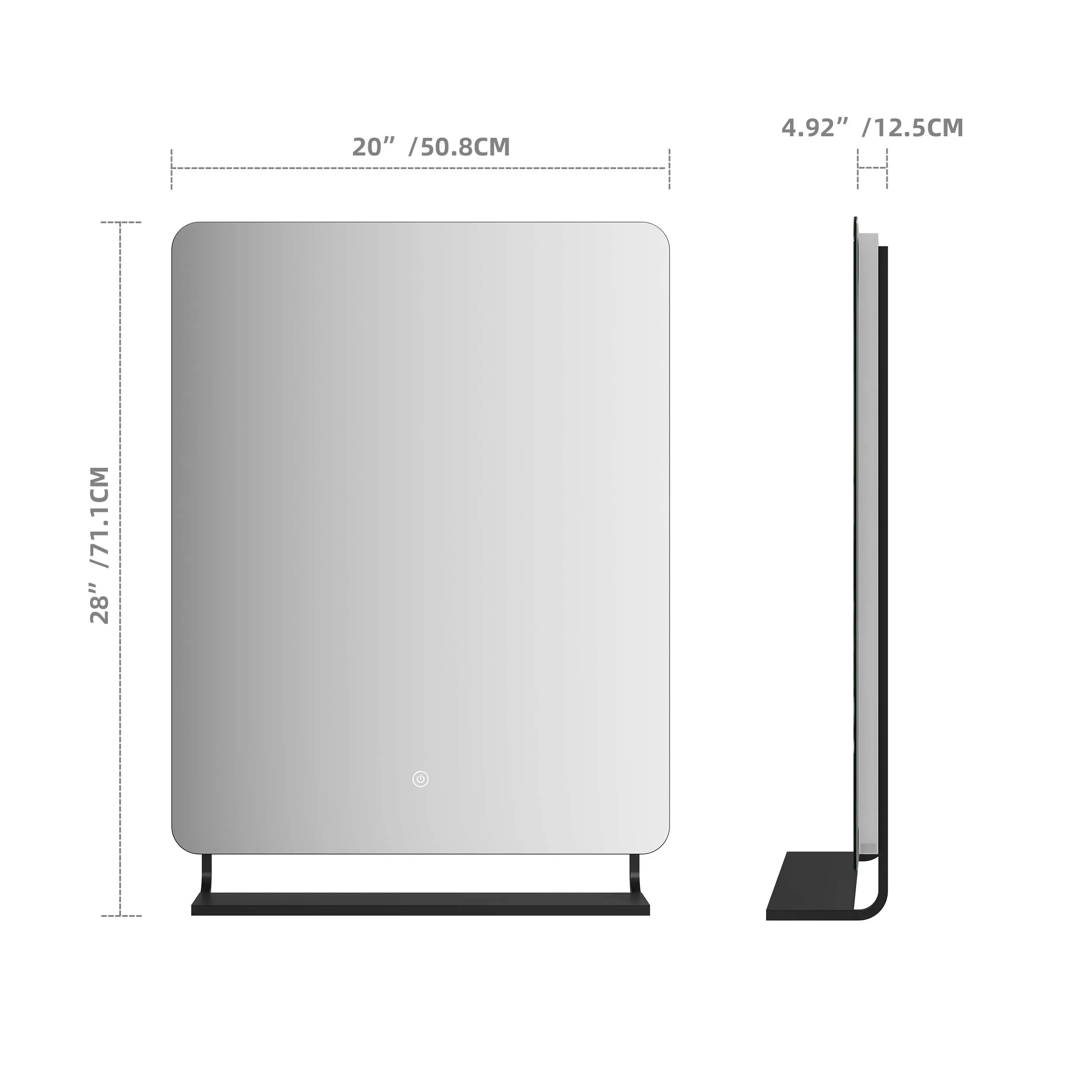 Modern Wall Illuminated Hotel Anti Fog Backlit Lighted Custom Frameless Led Light Shelves Square Bathroom Mirror With Shelf