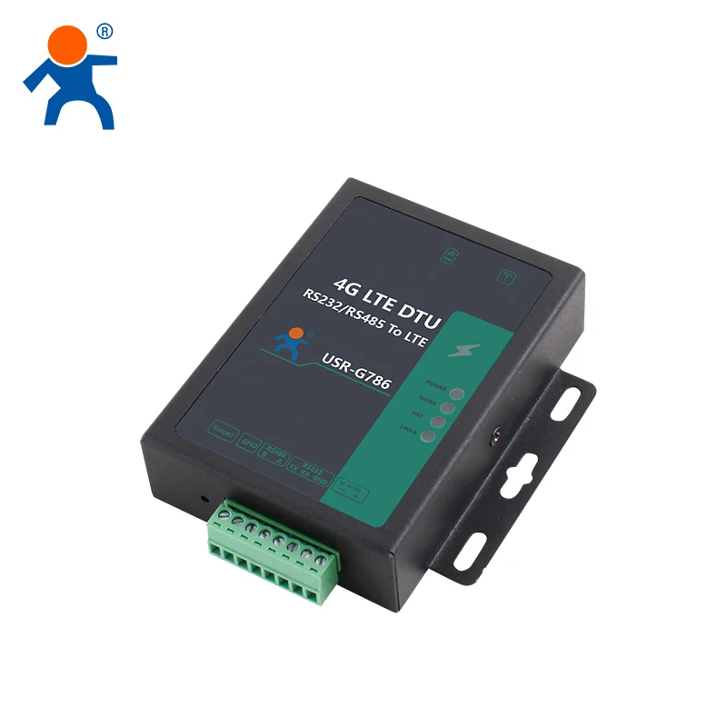 USR-G786-EUX Serial RS485 RS232 to cellular 4G LTE modem supports SMS command Modbus RTU to TCP Europe/Middle East/Africa/Korea
