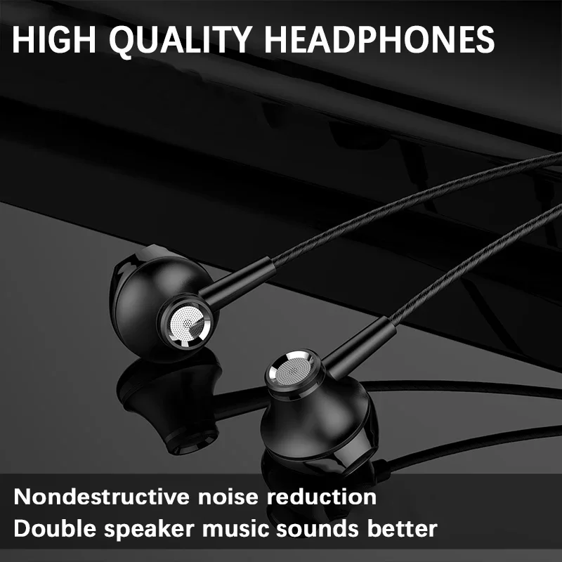 Wired 3.5mm Earphones Music Headphones Microphones Stereo Headset For Mobile Phones