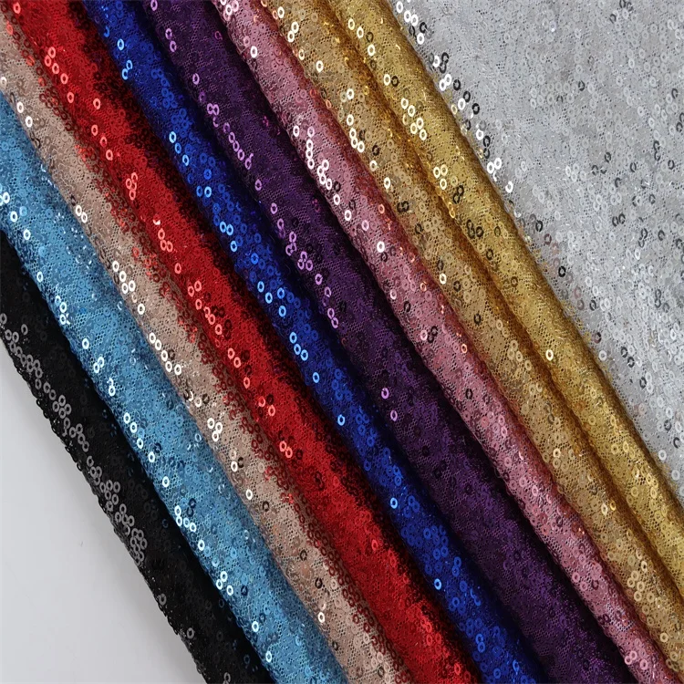 RTS Bridal 3mm Luxury White Sequin Fabric Lace Embroidery Tulle Net Mesh Shiny Sequins Lace For Wedding Dress
