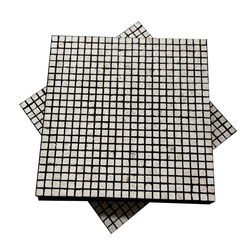 Composite ceramic brick lining tiles in vulcanized rubber compound