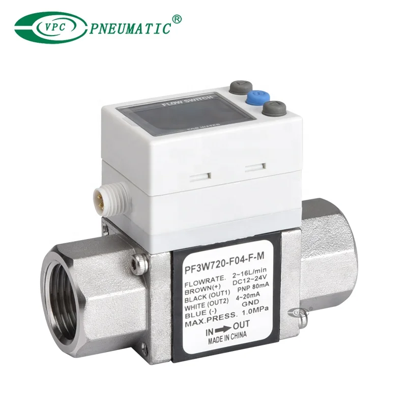 PF3W Series 3 Color Display Digital Flow Switch for Water