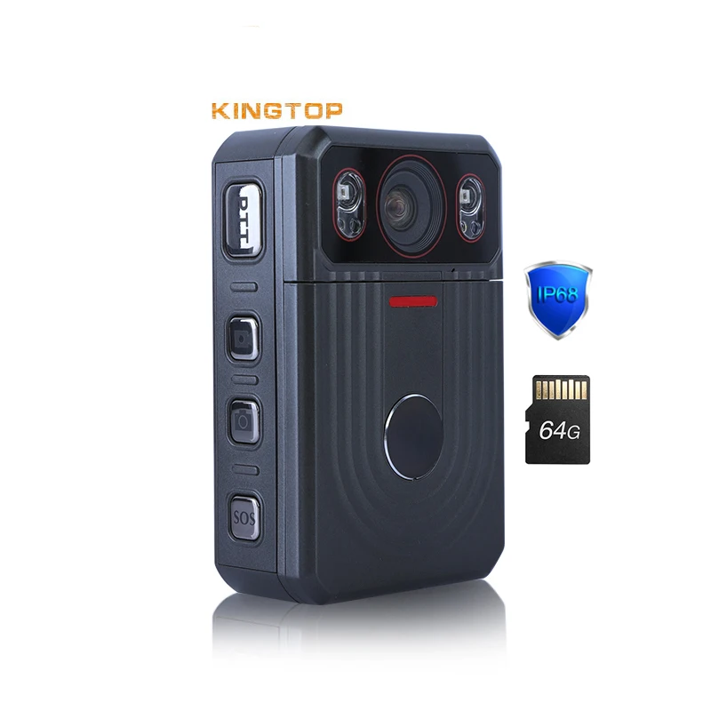 KINGTOP LTE Body Worn Camera 2K Recording G-Sensor Night Vision Portable Video Body Cam GPS USB Mini Full HD 4G WiFi Network