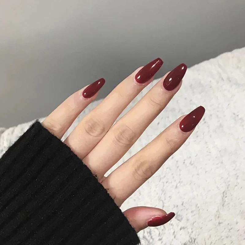 Free Sample 24 Pcs French Nail Stickers False Nails Solid Press On Nail Wraps OEM