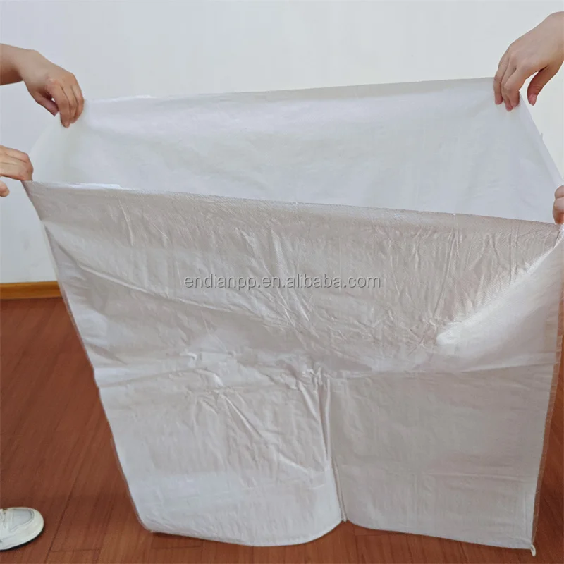 10kg 20kg 25kg 50kg White Polypropylene Woven Sacks Freight Flood Sand Seed Feed Chemical Recyclable Packaging Bags