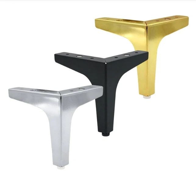Heavy Duty Triangle Metal Sofa Replacement Legs Golden Trident Furniture Cabinet Legs
