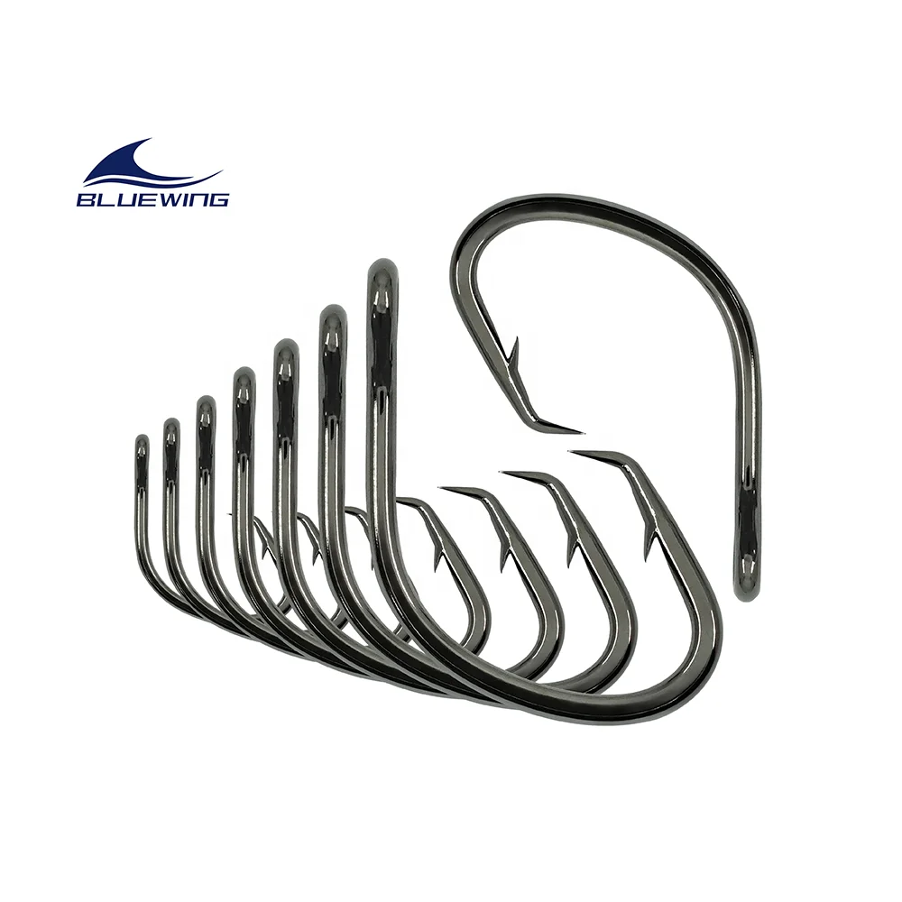 1/0-7/0 Fishing Hooks High Carbon Steel Beak Fishhooks Wide Gap Offset Circle Hooks for Saltwater Freshwater