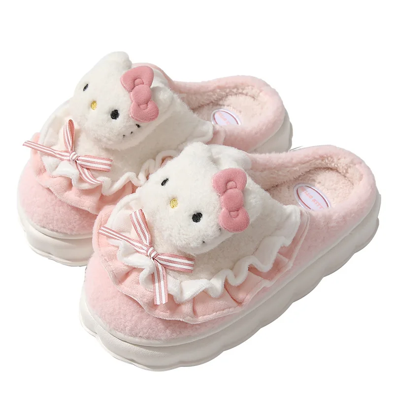 Cotton Slippers For Women In Winter Kurome Girly Style Home Use Joint Cartoon Sanrioes Slippers Winter