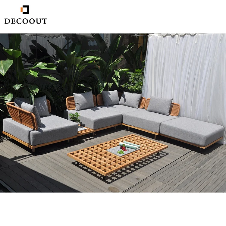 Outdoor Garden Furniture Stainless Steel Sofa Set Waterproof Patio Balcony Teak Sofa Set