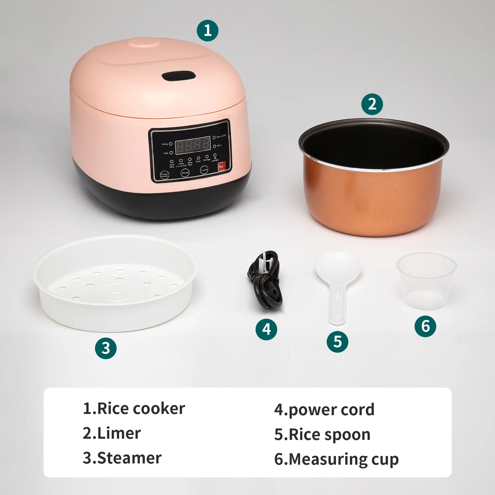 
Portable Fashion Cute Electric Automatic Pink 3L Rice Cooker CE Mini Travel Deluxe Hotel Square Rice Cooker Home Appliance 