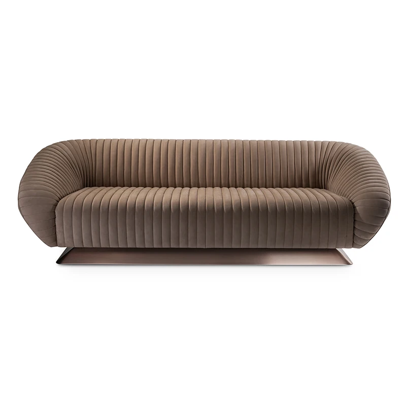 Italian modern simple designer large family combination sofa high-end fabric modern style villa living room straight row sofa
