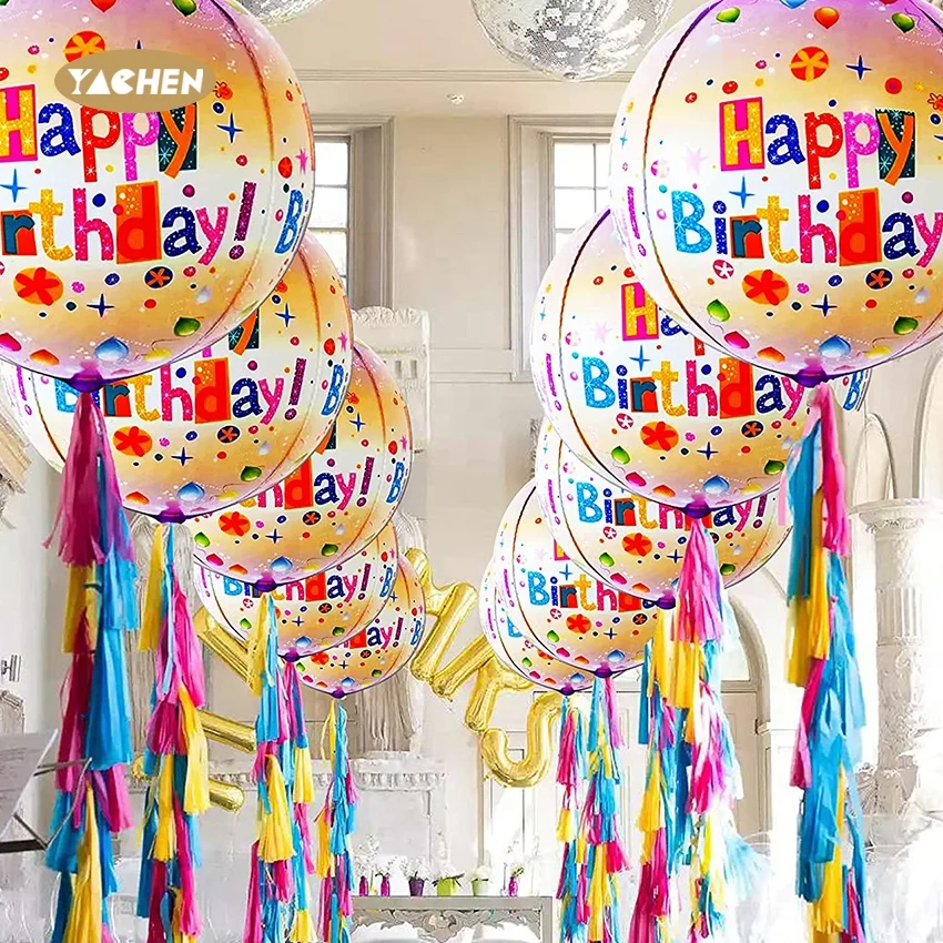 Yachen globos украшение для вечеринки качественные 22-дюймовые круглые 4d воздушные шары из фольги дня
