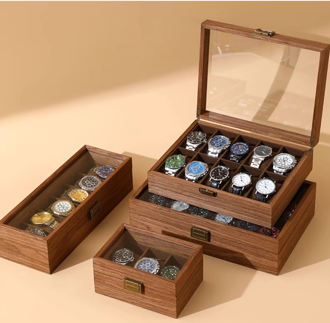 black walnut grain watch storage box Multiple watch collection box