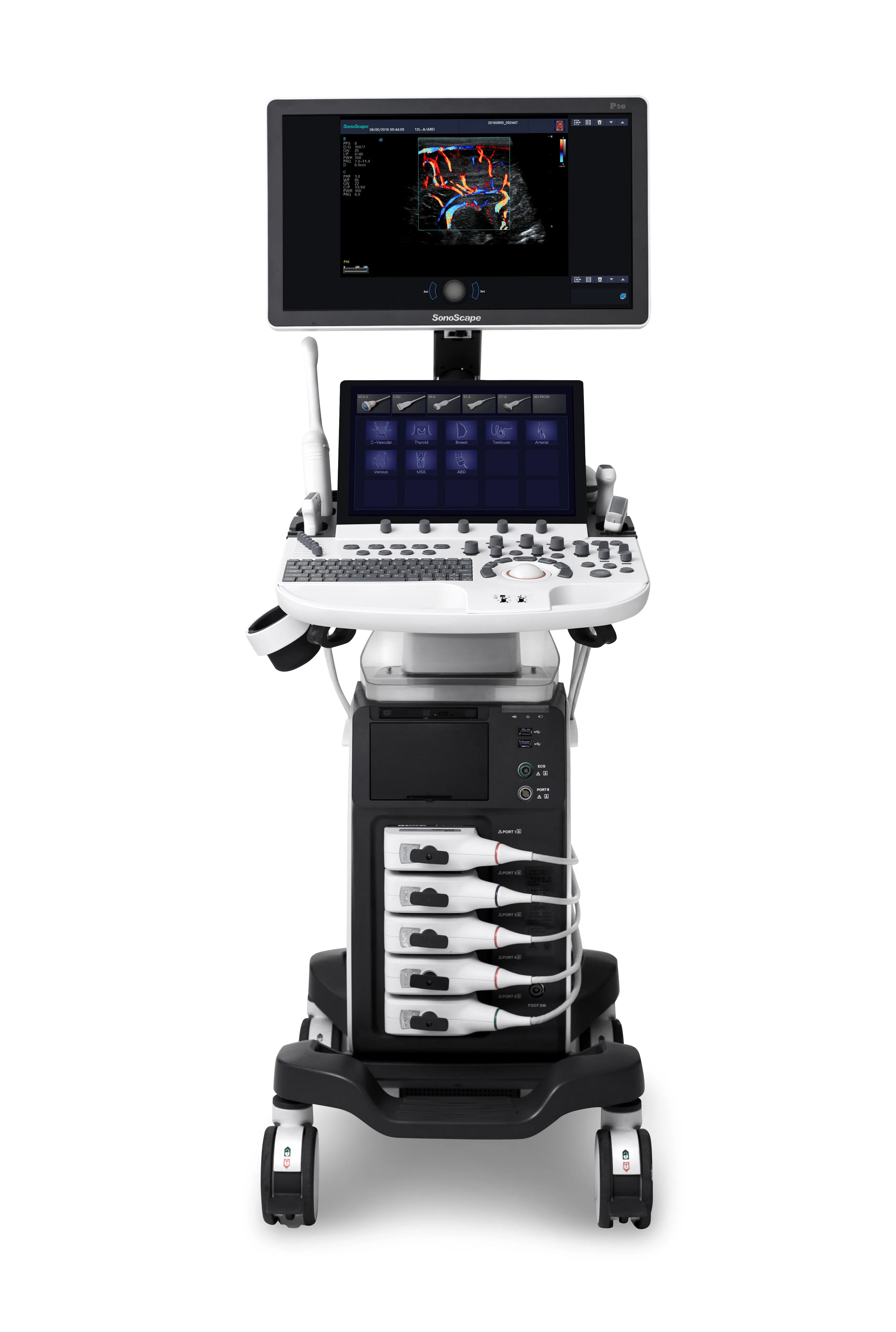 P50 Elite с GLS ECG 3d 4d ультразвуковой зондом sonoscape эхокардиографический аппарат