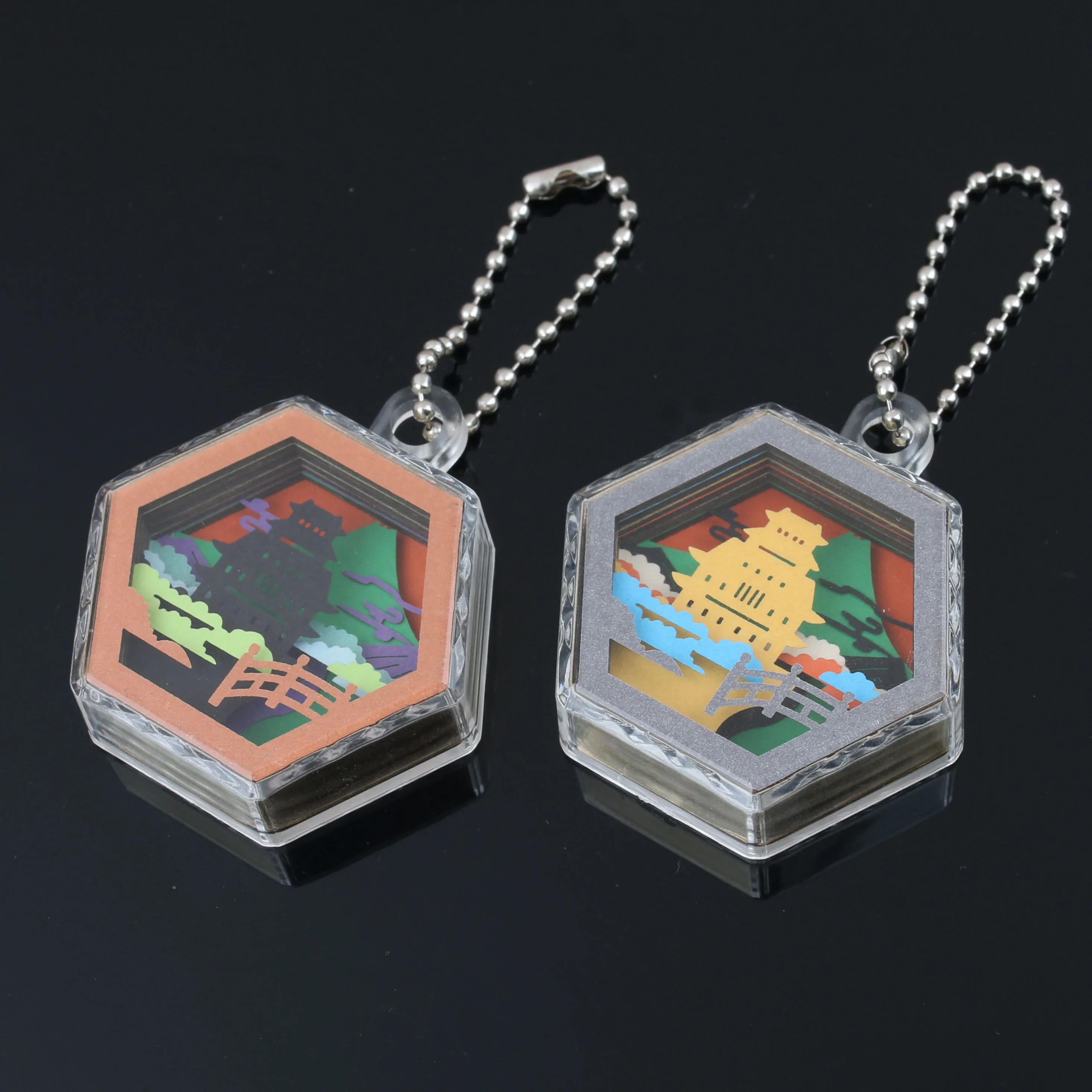 Wholesale Custom Transparent Acrylic cute Cartoon Character 3d Keychains with Key Ring for Promotional Gift