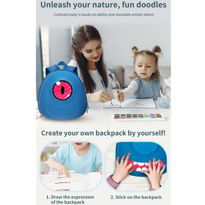 Hand-painted children backpack display screen full color USB power backpack, children creative leisure backpack