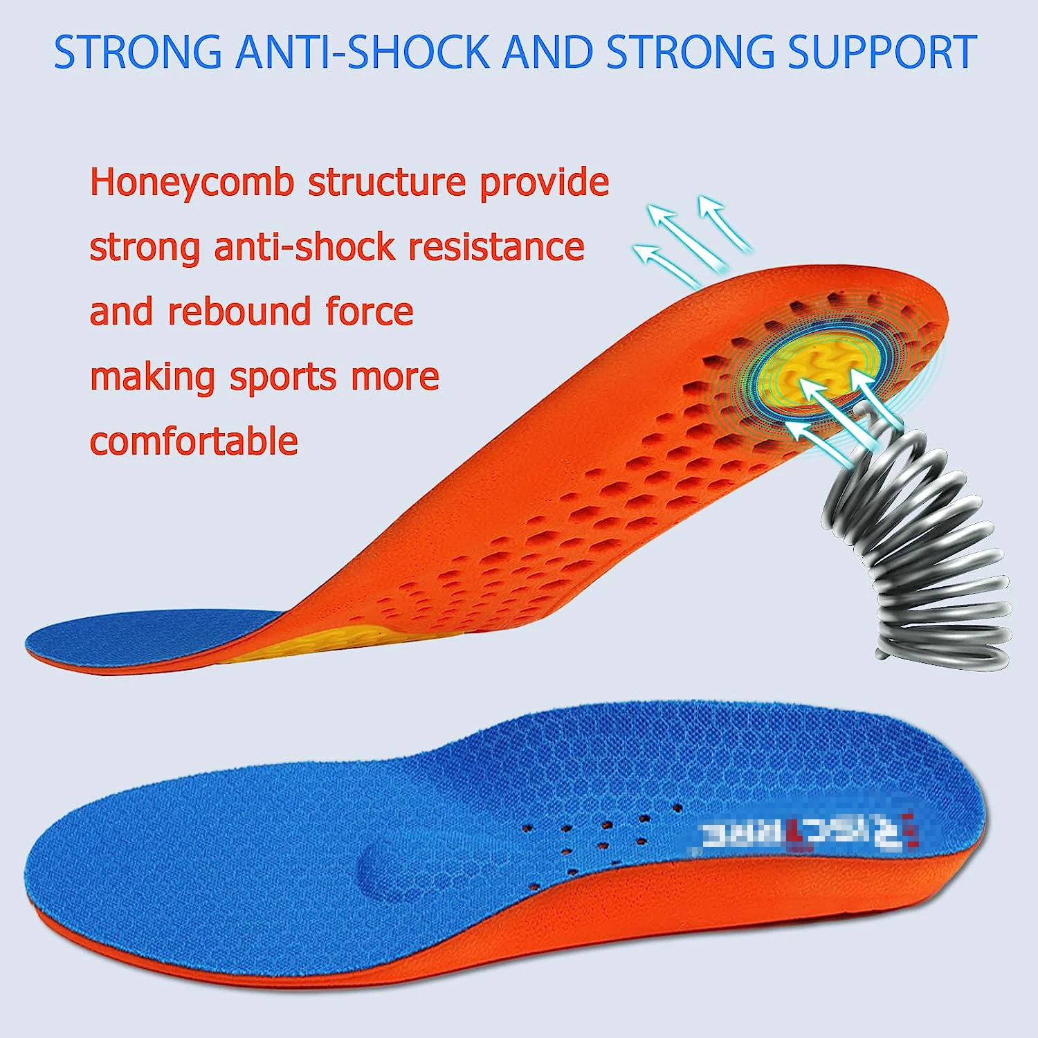 Insoles for Men and Women- Shock Absorption Cushioning Sports Comfort Inserts, Breathable Shoe Inner Soles for Running Walking