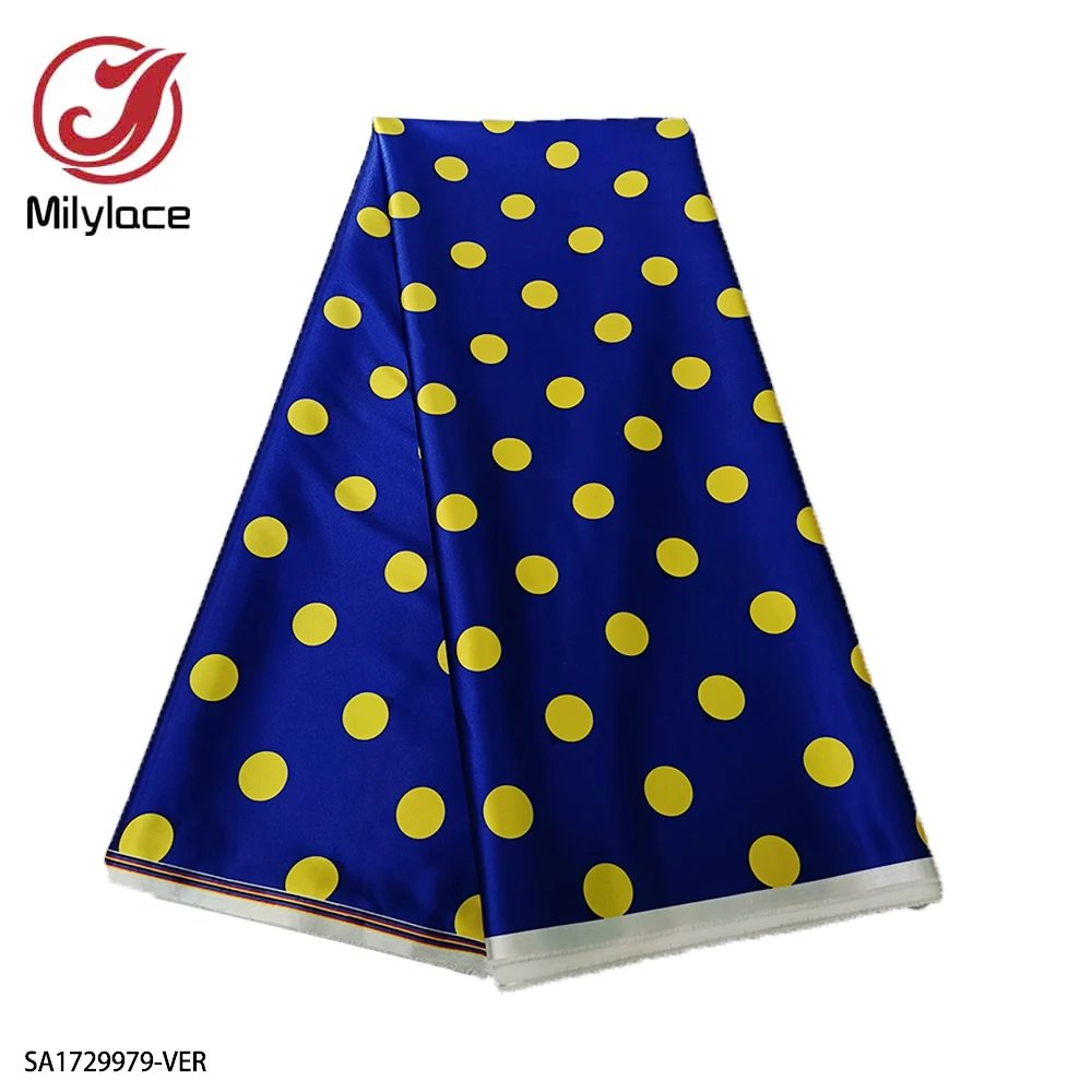 Wholesale Kente Design Polyester African Wax Print Satin Fabric For Dress