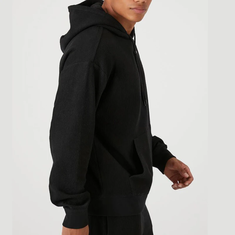 Plain Yellow Black Hoodie Wholesale Custom Embroidery Logo Men Oversized Hoodie