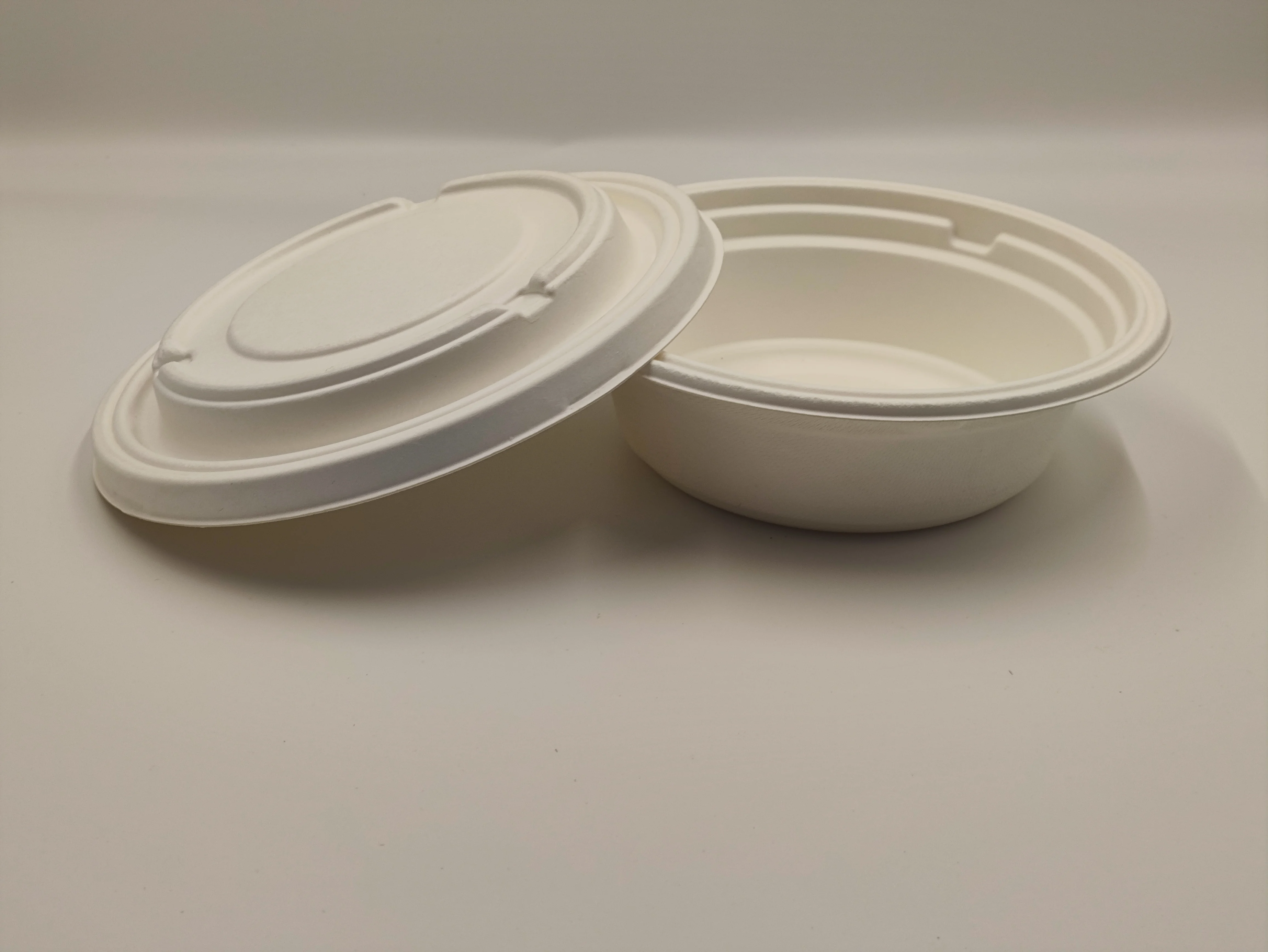 Custom Kraft Food Service Disposable Salad Bowl Lunch Bagasse Pulp Plate for Catering with Logo for Food Use