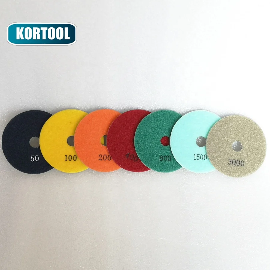 Pressed 7 Steps 4 inch Dry Diamond Polishing Pad For Granite