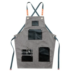 Custom Design Hairdresser Hairstylist Barber Apron Hair Cutting With Tool Pockets and Adjustable Straps For Men Women