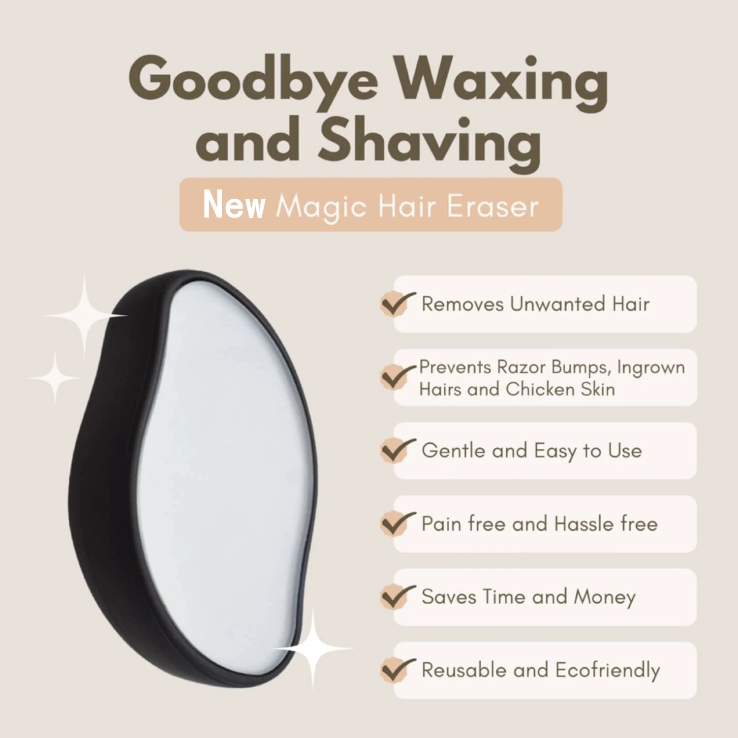 Painless crystal physical cristal hair eraser crystal hair removal pad hair remover