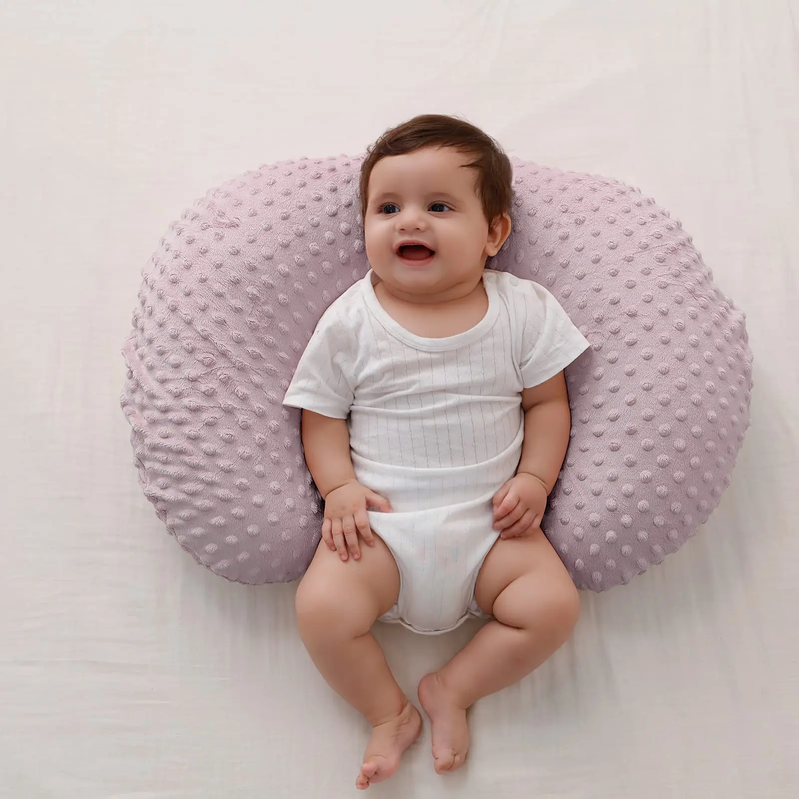 Feeding Pillow Newborn Baby Nursing Pillow Baby Breastfeeding Pillow With Solid color Minky Velvet Cover For Pregnant Women