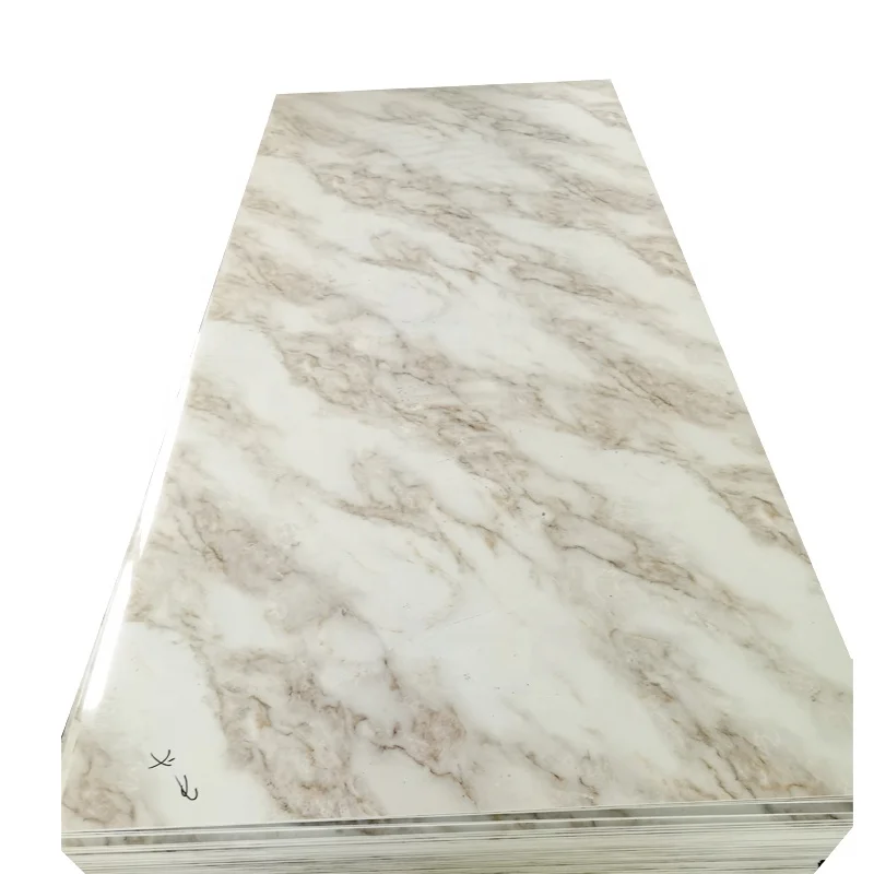 factory manufactured business home living room tv background high gloss marble wpc pvc wall panel