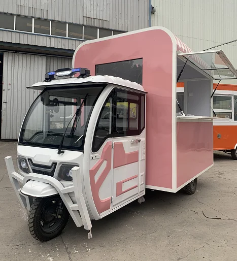 Wholesale Price Multifunctional Mobile Electric Fast  Food  Snack Machines High Quality  Mobile Tricycle Food Truck For Sale
