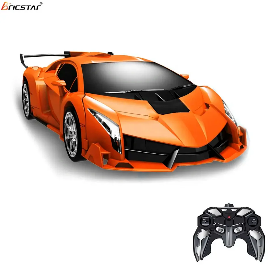 Bricstar Auto demo Remote Control Car Robot Toy gesture Transform 27M 1:18 5CH RC Deformation Car Toy With Light