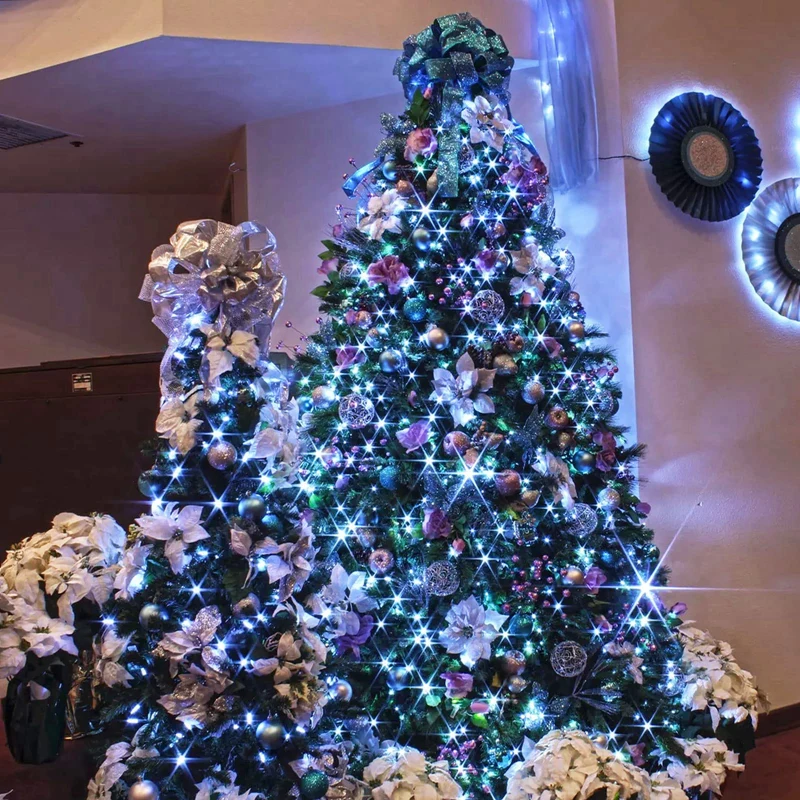 Merry Christmas Tree Lights Luces Ee Navid Twinkle Home Wedding Party Decorative Lighting Outdoor White 100 200 LED String Light