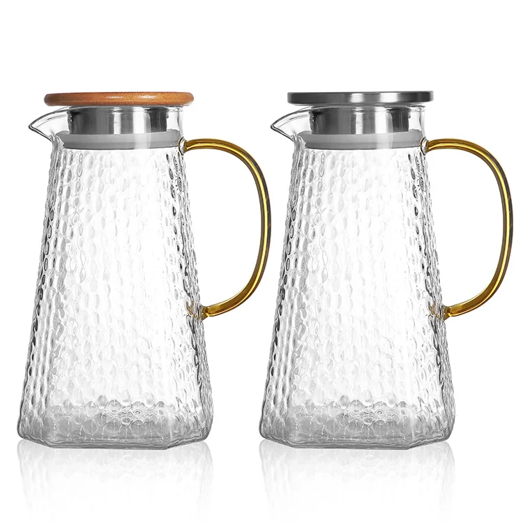 AIHPO3 Wholesale 2023 New Hot Cold Beverages 1.5L Heat Resistant Glass Pitcher Ice Tes Carafe Cold Water Jug with Lid