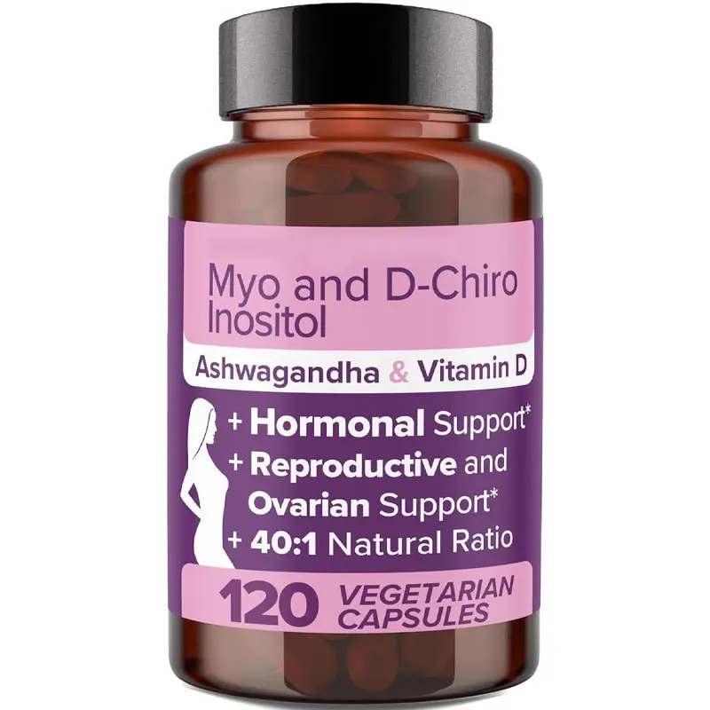 Fertility Supplements for Women Men Myo & D-Chiro Inositol Capsules Vitamin D3 Ashwagandha Hormone Balance Ovarian Support