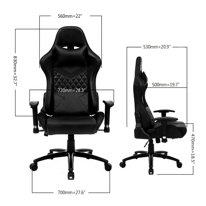 
Wholesale Executive 360 degree Swivel Custom PU Leather 2D Armrest Computer LED Gaming Chair RGB 