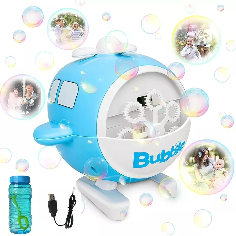 Automatic Bubble Blower Helicopter Electric Bubble Maker Machine For Kids/toddlers Outdoor Outside Bubble Toys Usb Charging