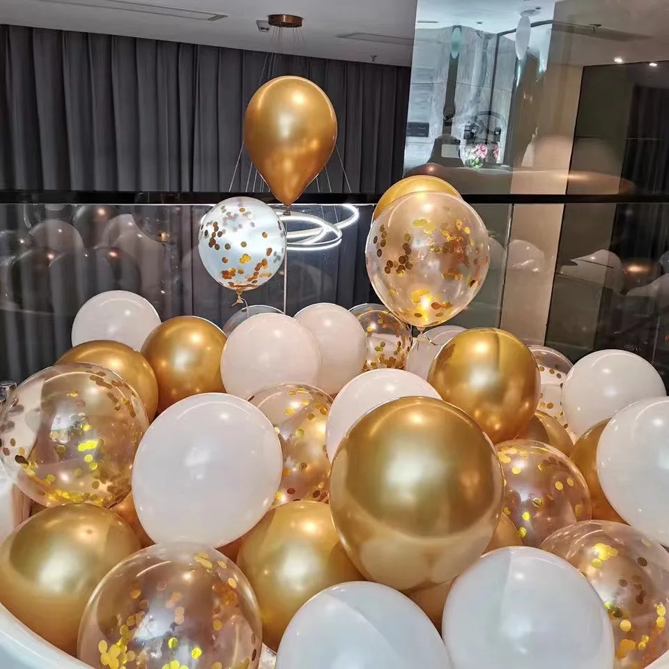 12 дюймов матовый конфетти металлическая хромированная набор воздушных шариков комплект праздничные воздушные шары с гелием наборы для ухода за кожей