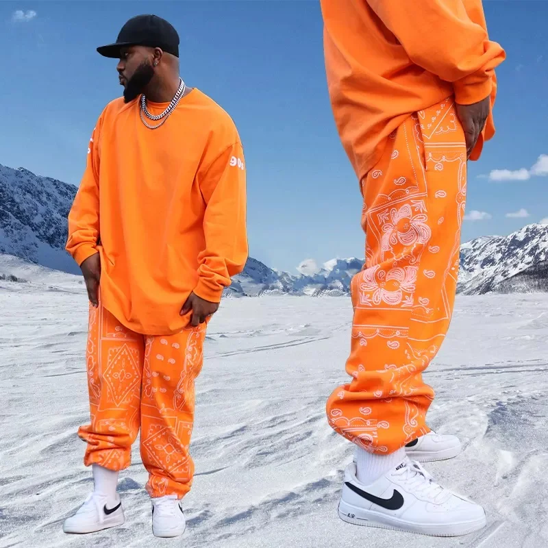 Crew Neck 100% Cotton Jogger Set Premium Oversized Hoodies Unisex Custom Mens Tracksuit High Quality