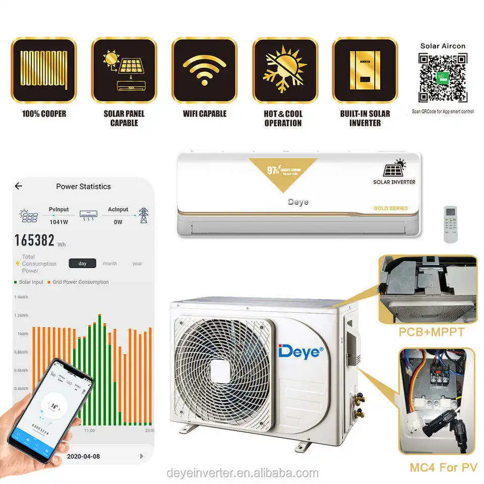 New Energy Dc Ac Solar Air Conditioner 12000 18000 Btu Hybrid Air Conditioner For Home