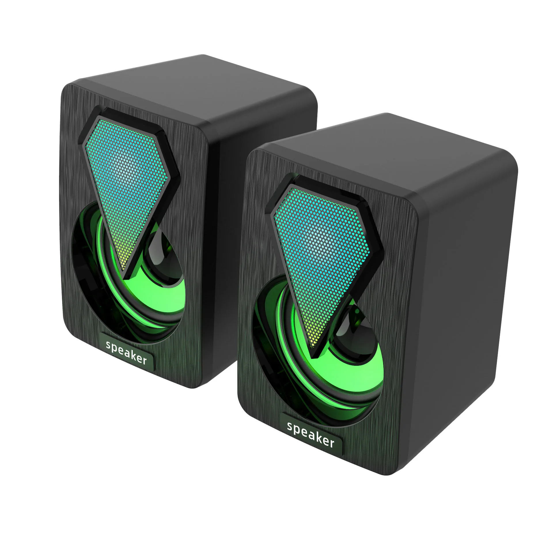 Портативная RGB-подсветка стерео Громкий бас 3 Вт * 2 компьютерные Проводные креативные 0 USB RGB Компьютерные колонки для